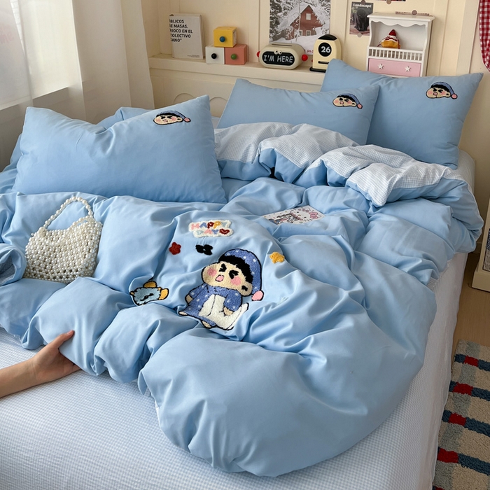 91家纺网 家纺一手货源 找家纺 （总）鑫佳居 2026新款古法水洗云感棉毛巾绣四件套