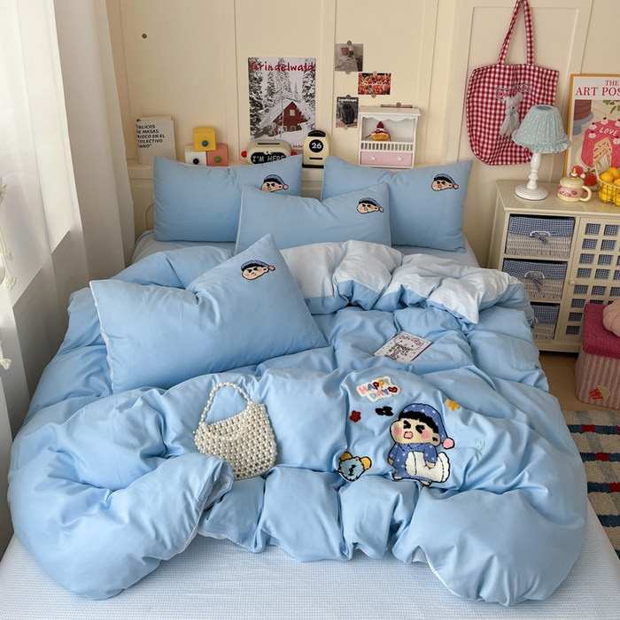 91家纺网 家纺一手货源 找家纺 （总）鑫佳居 2026新款水洗针织提花双层纱四件套