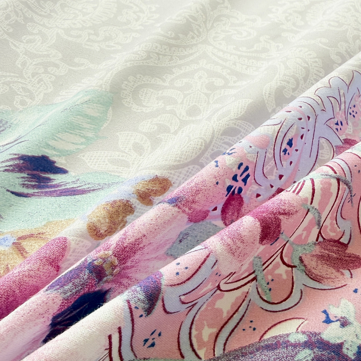 91家纺网 家纺一手货源 找家纺 亿佳人 2026新款芦荟棉化纤四件套单床裙单枕套-床裙款四件套 紫梦