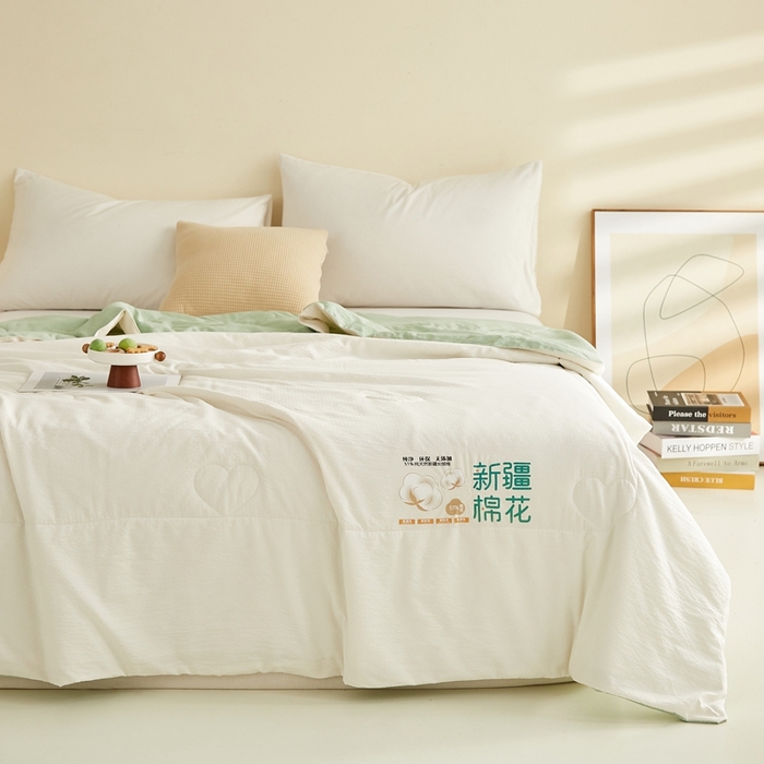 91家纺网 家纺一手货源 找家纺 （总）小桃姐家纺 2026新款拼色无印风新疆棉花被春秋被夏被被子被芯