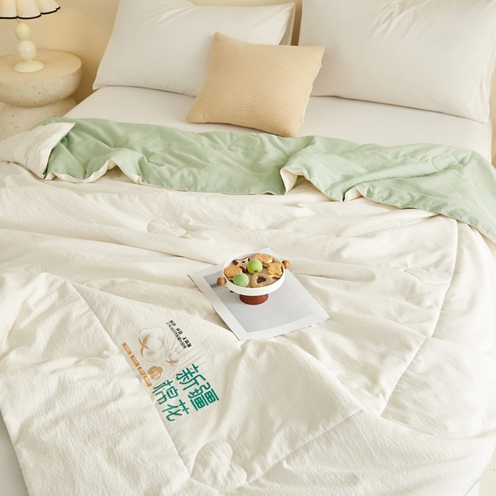 91家纺网 家纺一手货源 找家纺 （总）小桃姐家纺 2026新款拼色无印风新疆棉花被春秋被夏被被子被芯