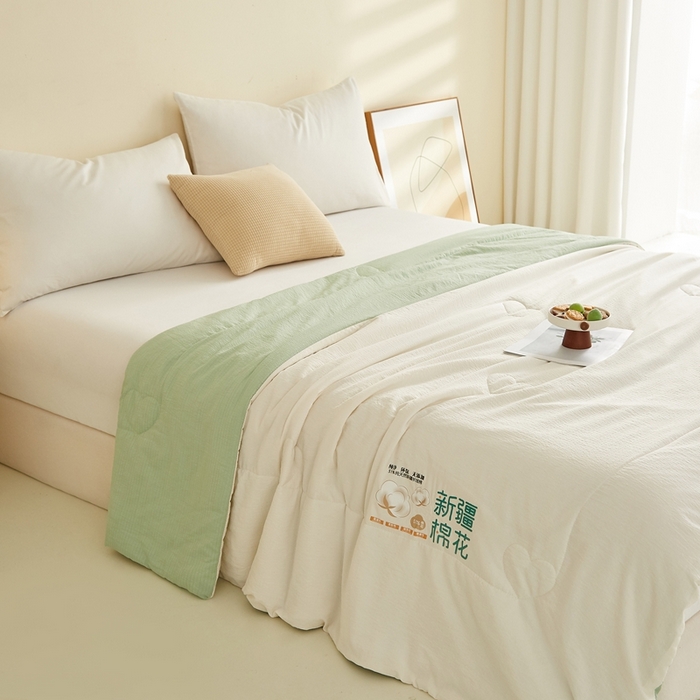 91家纺网 家纺一手货源 找家纺 （总）小桃姐家纺 2026新款拼色无印风新疆棉花被春秋被夏被被子被芯