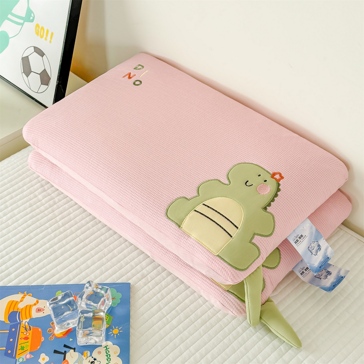 91家纺网 家纺一手货源 找家纺 麦肯锡 2026新款小恐龙儿童荞麦枕枕头枕芯 粉色