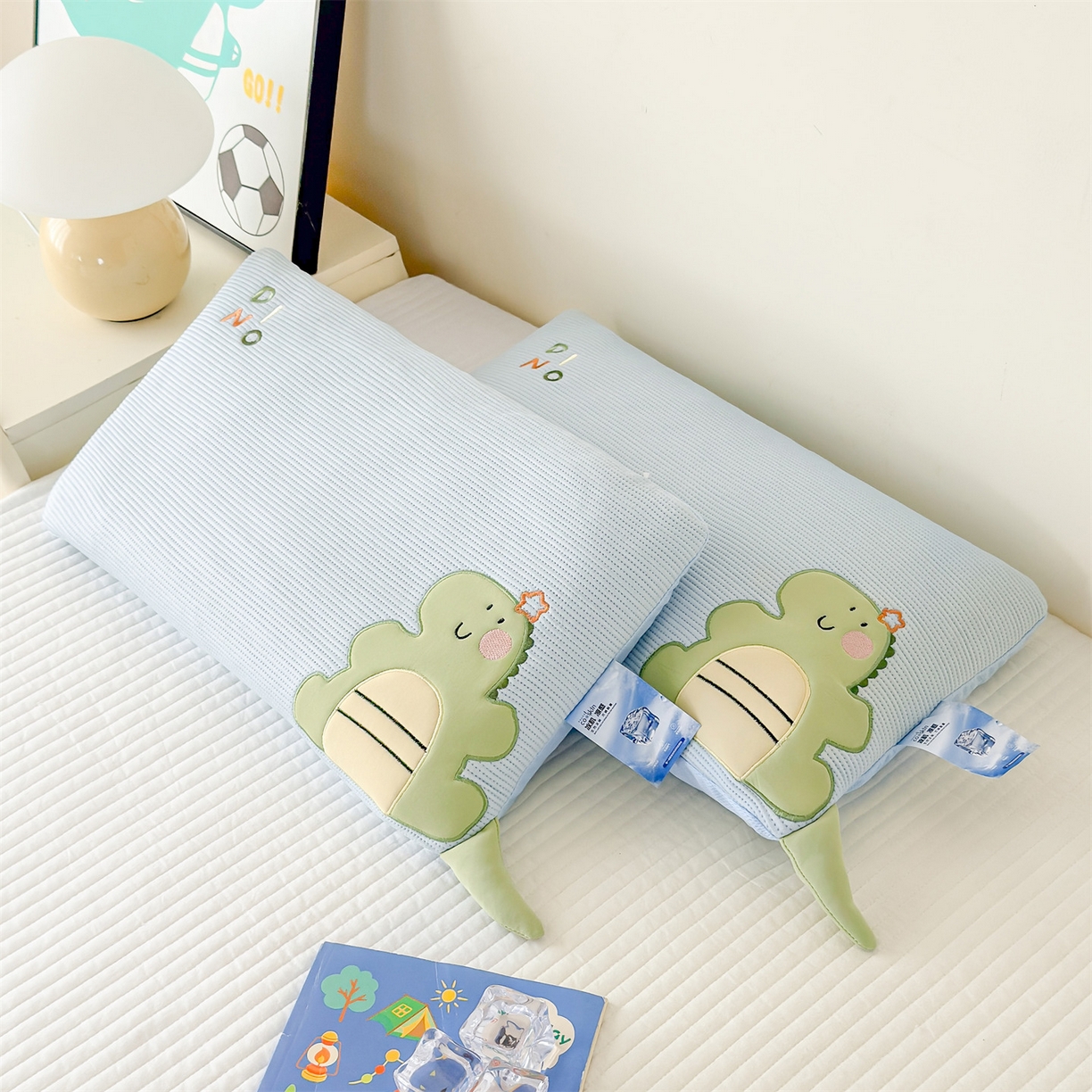 91家纺网 家纺一手货源 找家纺 麦肯锡 2026新款小恐龙儿童荞麦枕枕头枕芯 蓝色