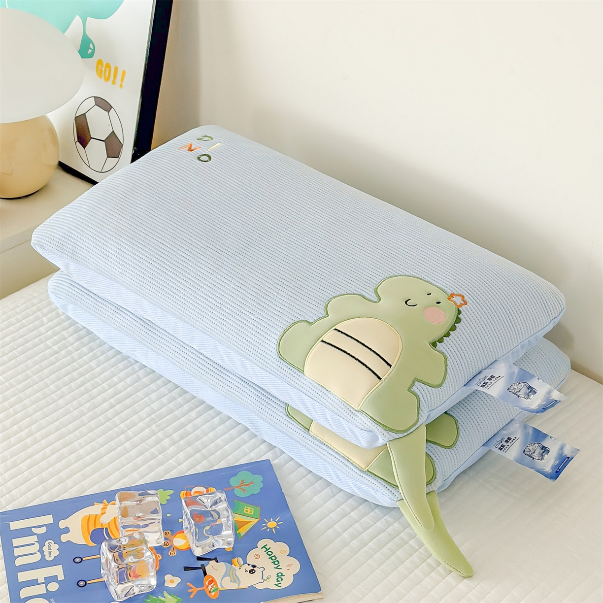 91家纺网 家纺一手货源 找家纺 麦肯锡 2026新款小恐龙儿童荞麦枕枕头枕芯 蓝色