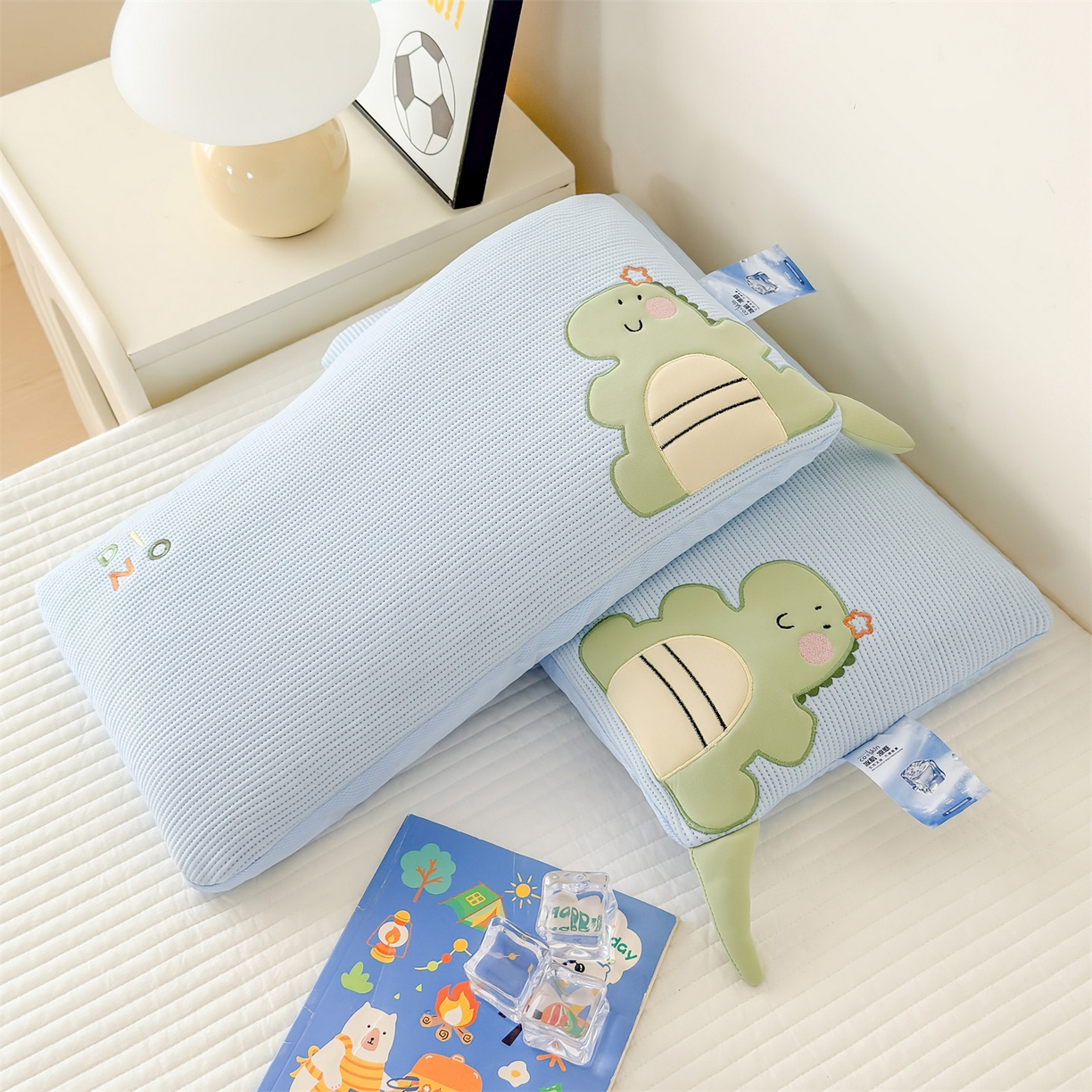 91家纺网 家纺一手货源 找家纺 麦肯锡 2026新款小恐龙儿童荞麦枕枕头枕芯 蓝色