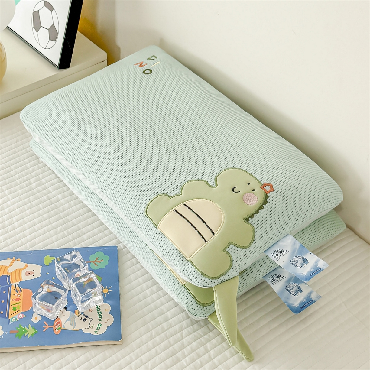 91家纺网 家纺一手货源 找家纺 麦肯锡 2026新款小恐龙儿童荞麦枕枕头枕芯 绿色