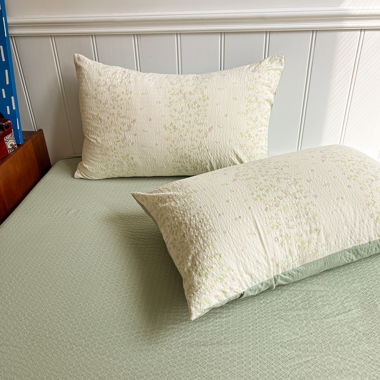 91家纺网 家纺一手货源 找家纺 禾沐  2026新款泡芙纱夏被四件套简单款 浅夏花信