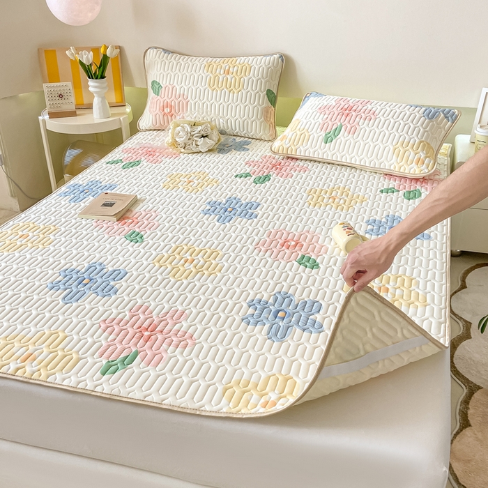 91家纺网 家纺一手货源 找家纺 （总）耐思家纺 2025新款A类0.5乳胶母婴级凉感丝印花乳胶凉席