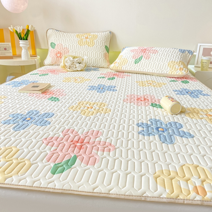 91家纺网 家纺一手货源 找家纺 （总）耐思家纺 2025新款A类0.5乳胶母婴级凉感丝印花乳胶凉席