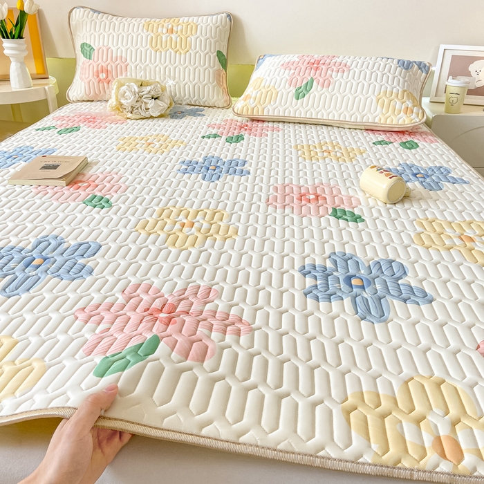 91家纺网 家纺一手货源 找家纺 （总）耐思家纺 2025新款A类0.5乳胶母婴级凉感丝印花乳胶凉席