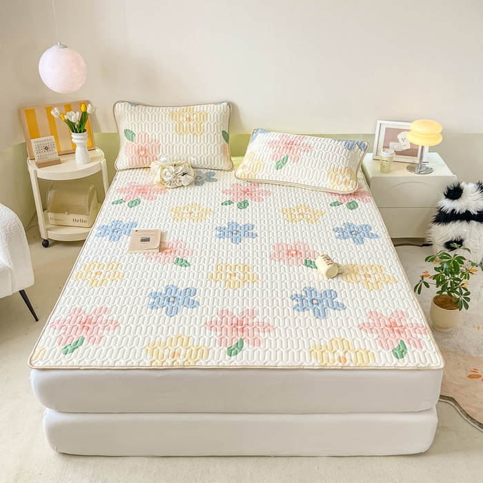 91家纺网 家纺一手货源 找家纺 （总）耐思家纺 2025新款A类0.5乳胶母婴级凉感丝印花乳胶凉席