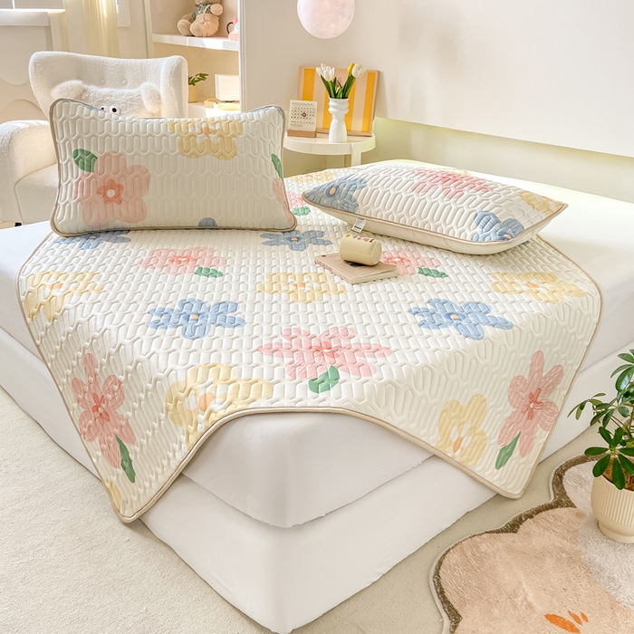 91家纺网 家纺一手货源 找家纺 （总）耐思家纺 2025新款A类0.5乳胶母婴级凉感丝印花乳胶凉席