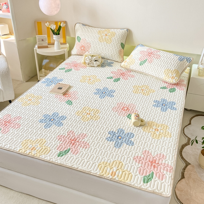 91家纺网 家纺一手货源 找家纺 （总）耐思家纺 2025新款A类0.5乳胶母婴级凉感丝印花乳胶凉席