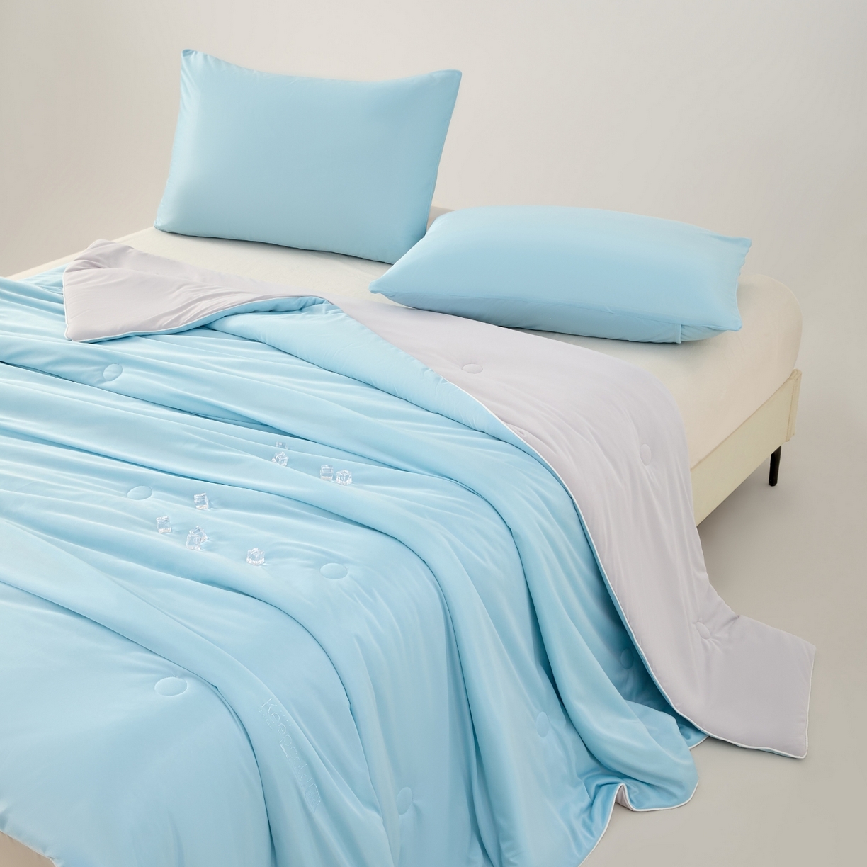 91家纺网 家纺一手货源 找家纺 （总）爱彼家纺 2026夏季新款凉感丝小冰块夏被纯色小冰被-小冰块夏被