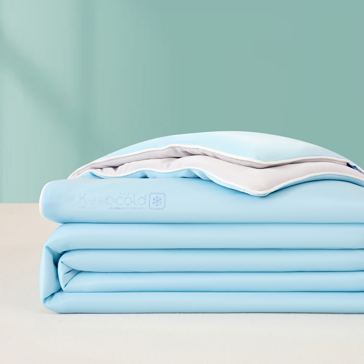 91家纺网 家纺一手货源 找家纺 （总）爱彼家纺 2026夏季新款凉感丝小冰块夏被纯色小冰被-小冰块夏被