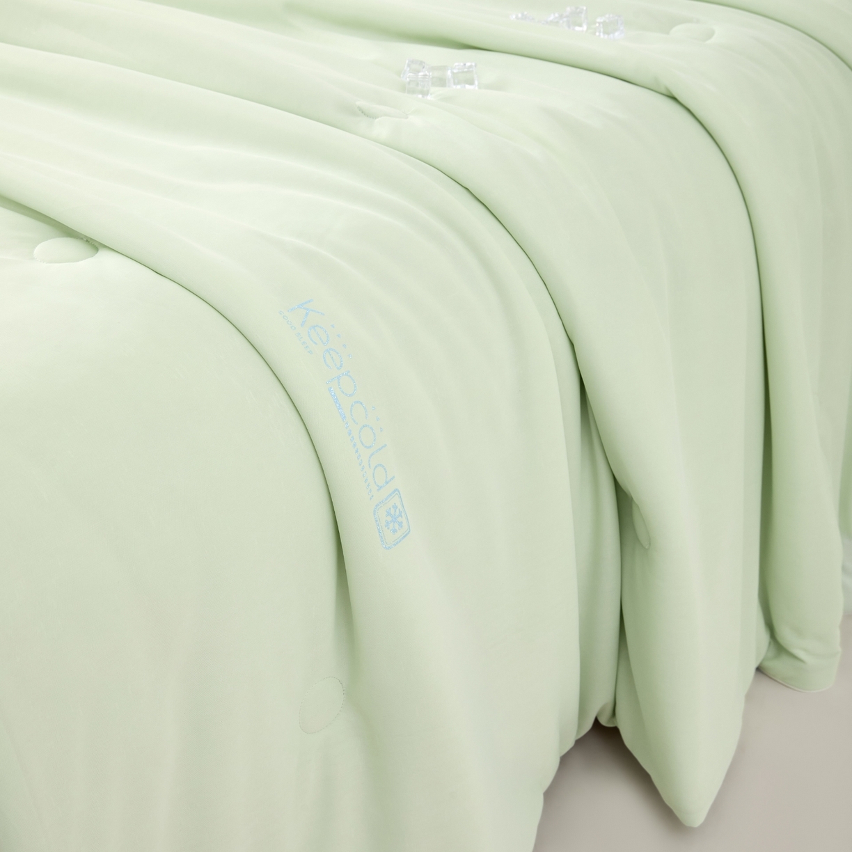 91家纺网 家纺一手货源 找家纺 爱彼家纺 2026夏季新款凉感丝小冰块夏被纯色小冰被-小冰块夏被 抹茶绿