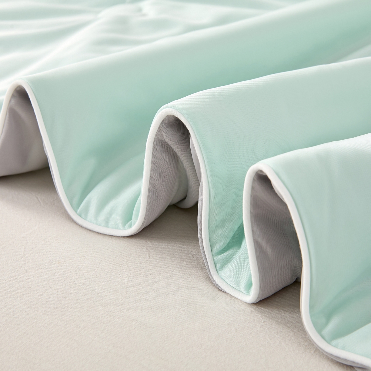 91家纺网 家纺一手货源 找家纺 爱彼家纺 2026夏季新款凉感丝小冰块夏被纯色小冰被-小冰块夏被 青草绿