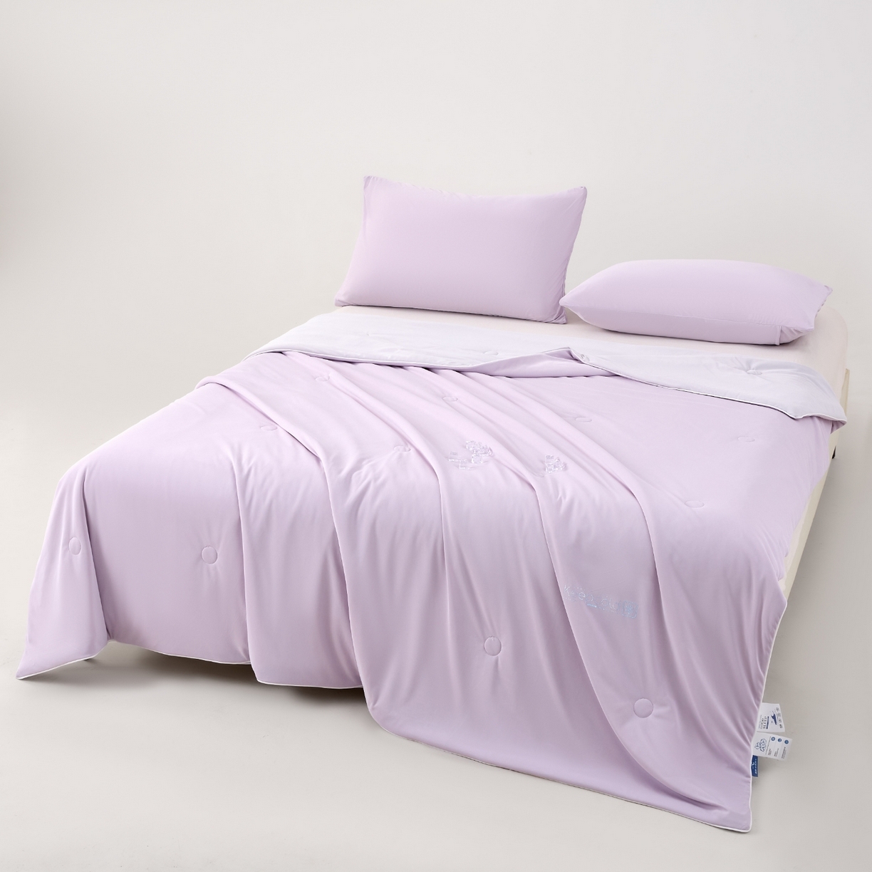 91家纺网 家纺一手货源 找家纺 爱彼家纺 2026夏季新款凉感丝小冰块夏被纯色小冰被-小冰块夏被 香芋紫