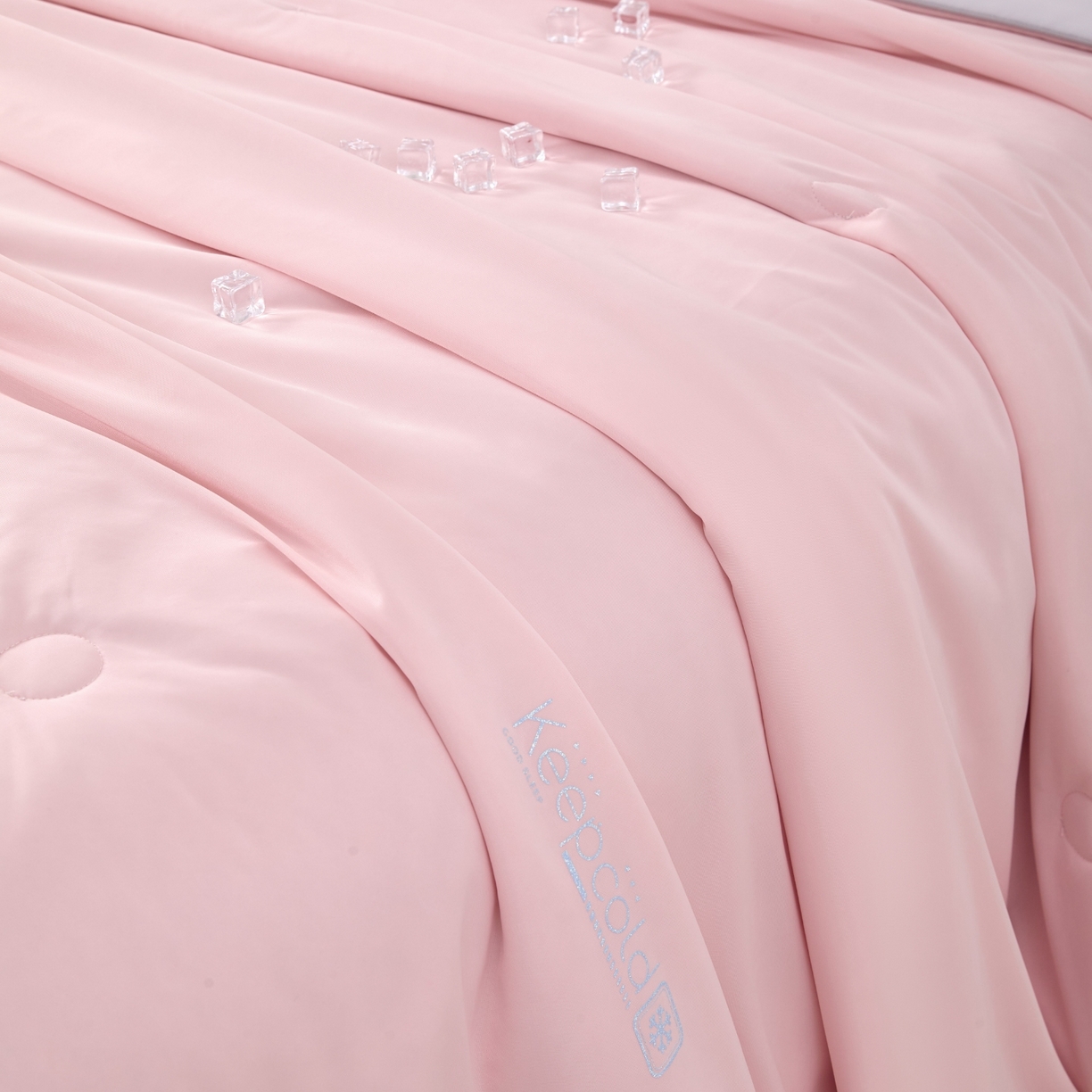 91家纺网 家纺一手货源 找家纺 爱彼家纺 2026夏季新款凉感丝小冰块夏被纯色小冰被-小冰块夏被 樱花粉