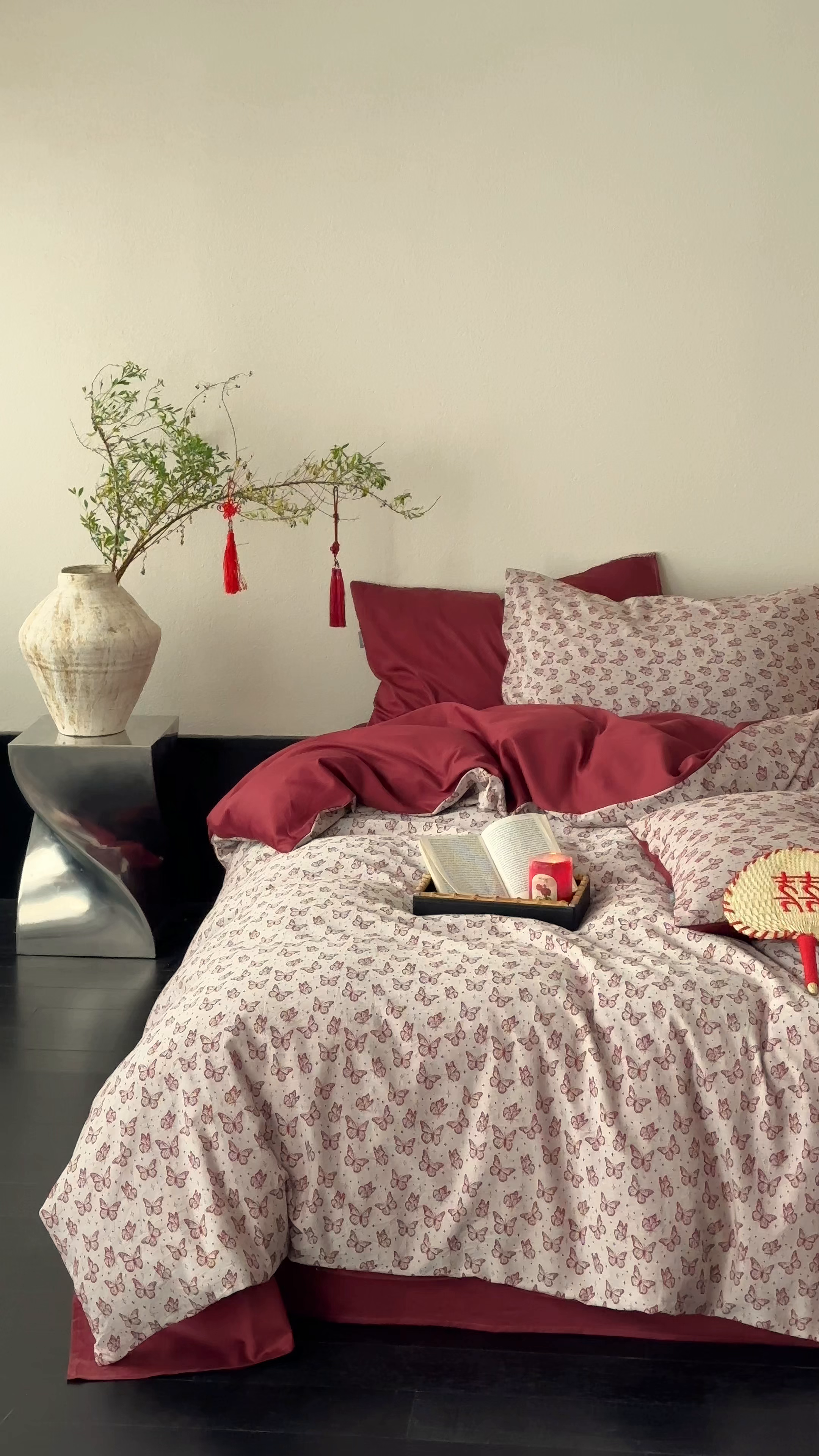 91家纺网 家纺一手货源 找家纺 （总）时光里 2026新款婚庆款60S色织水洗提花四件套