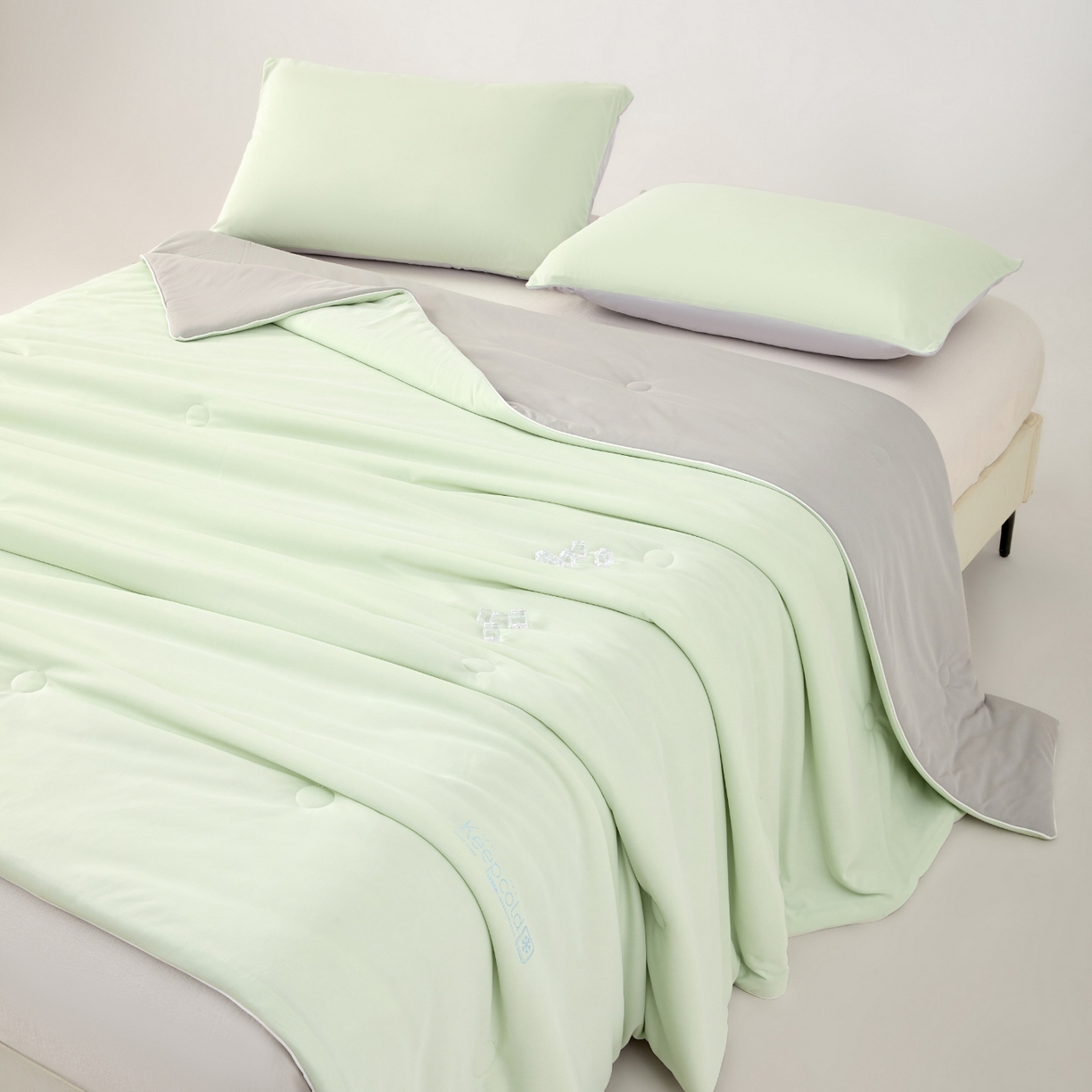 91家纺网 家纺一手货源 找家纺 悦织湾家纺 2026新款凉感丝夏被夏凉被透气凉感冰丝被子空调被夏秋 抹茶绿