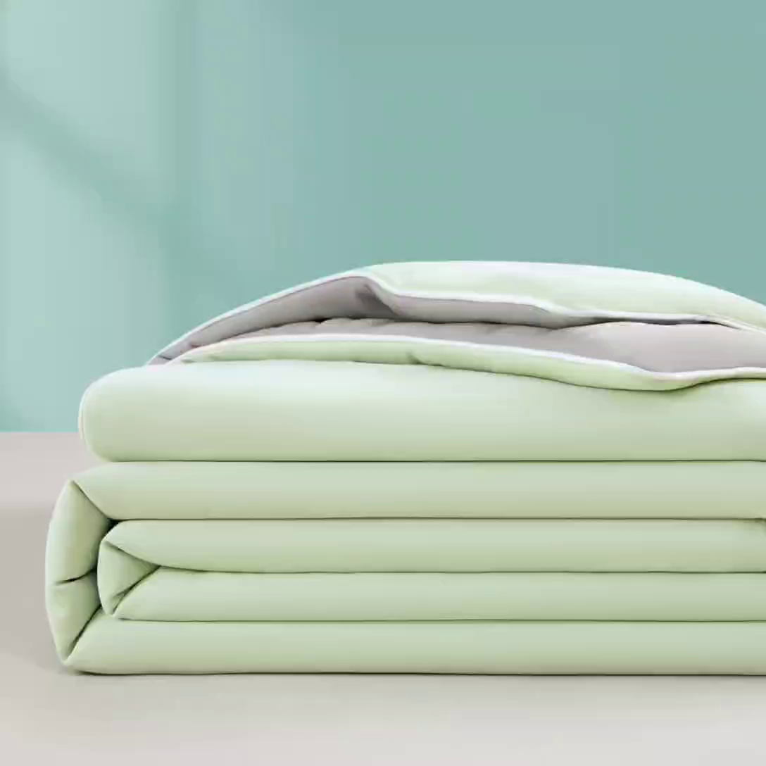 91家纺网 家纺一手货源 找家纺 悦织湾家纺 2026新款凉感丝夏被夏凉被透气凉感冰丝被子空调被夏秋 抹茶绿