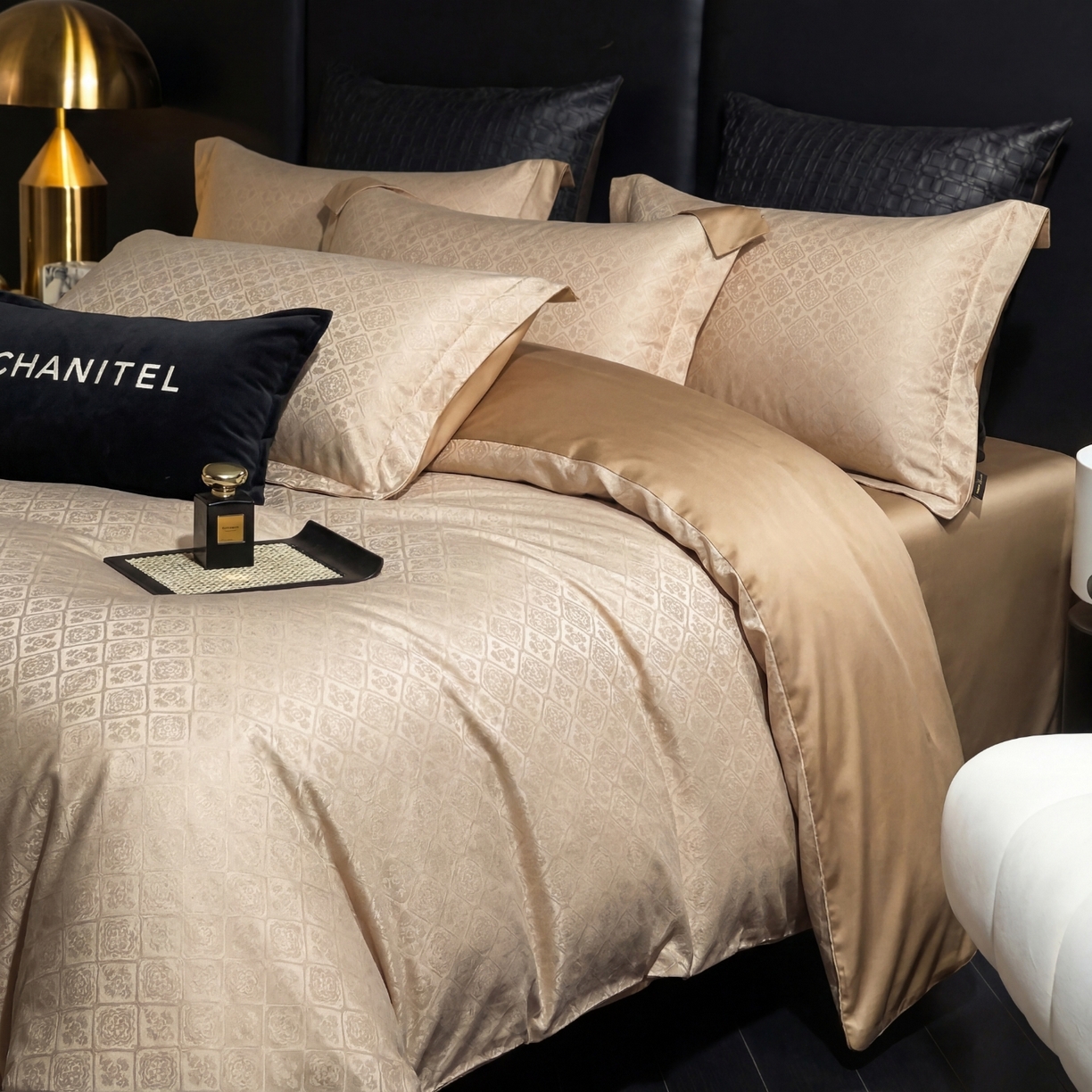 91家纺网 家纺一手货源 找家纺 （总）悦织湾家纺 2026新款轻奢冰丝提花四件套凉感夏秋床上用品三四件套