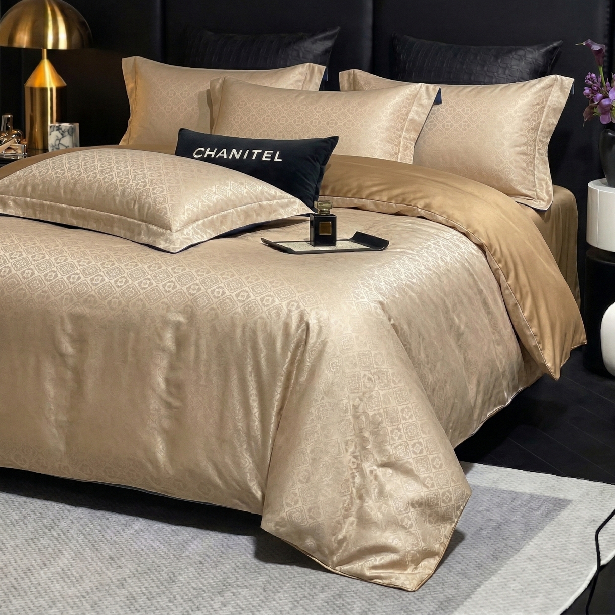 91家纺网 家纺一手货源 找家纺 （总）悦织湾家纺 2026新款轻奢冰丝提花四件套凉感夏秋床上用品三四件套