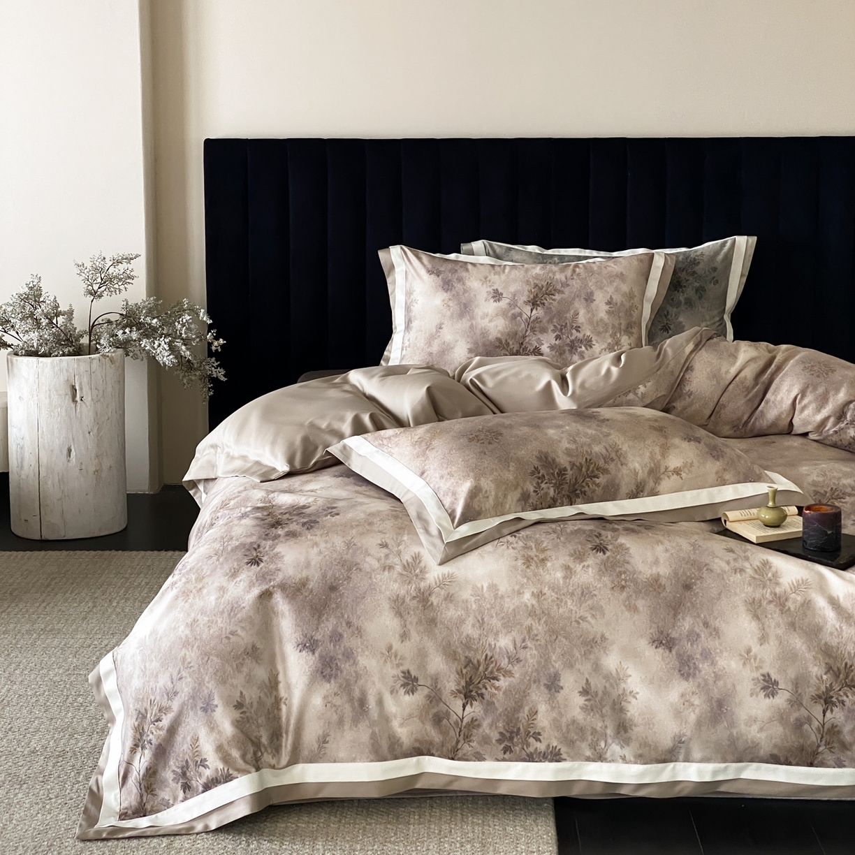 91家纺网 家纺一手货源 找家纺 （总）赫帛 2026新款高端舒柔棉纯棉数码印花四件套-江南墨韵系列