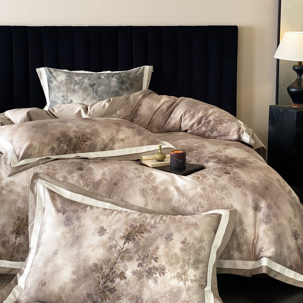 91家纺网 家纺一手货源 找家纺 （总）赫帛 2026新款高端舒柔棉纯棉数码印花四件套-江南墨韵系列