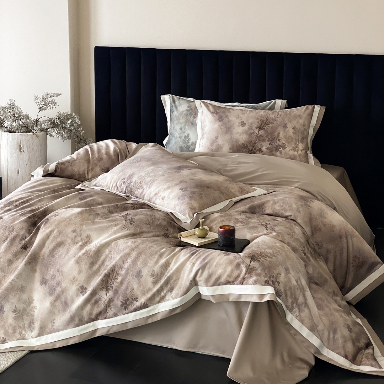 91家纺网 家纺一手货源 找家纺 （总）赫帛 2026新款高端舒柔棉纯棉数码印花四件套-江南墨韵系列