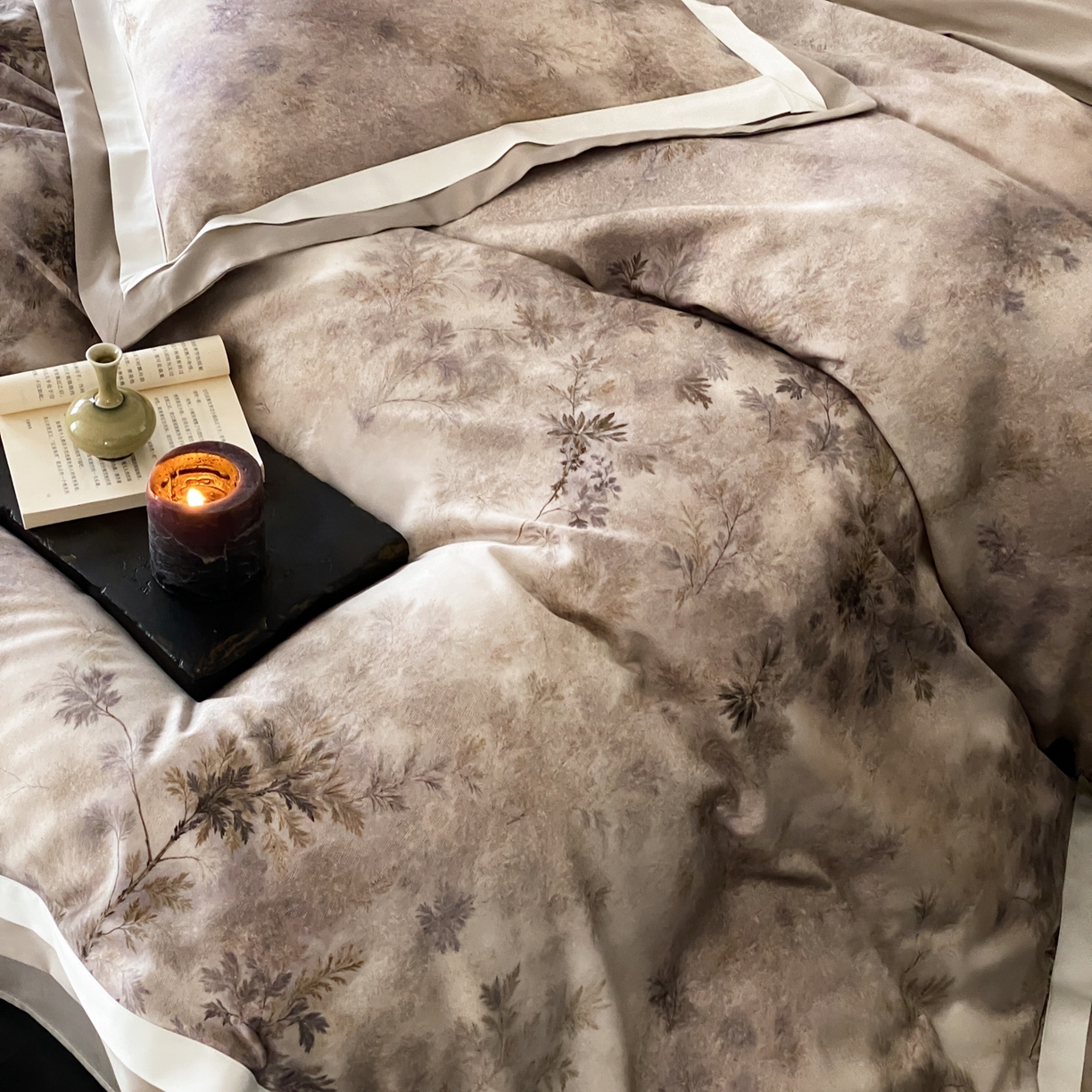 91家纺网 家纺一手货源 找家纺 （总）赫帛 2026新款高端舒柔棉纯棉数码印花四件套-江南墨韵系列