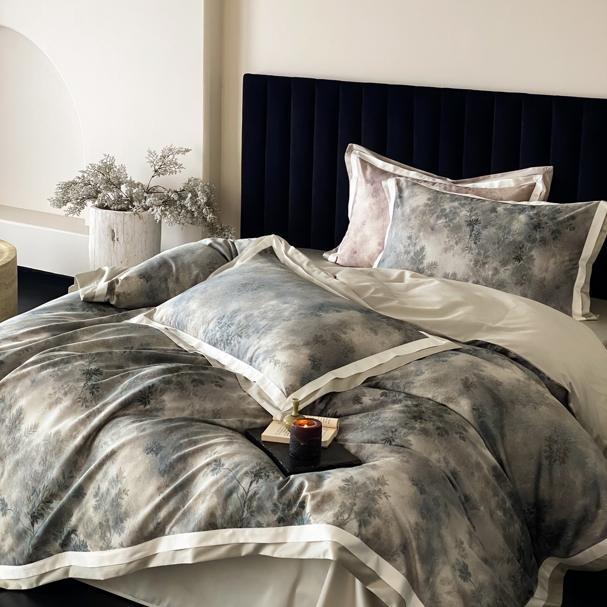 91家纺网 家纺一手货源 找家纺 （总）赫帛 2026新款高端舒柔棉纯棉数码印花四件套-江南墨韵系列