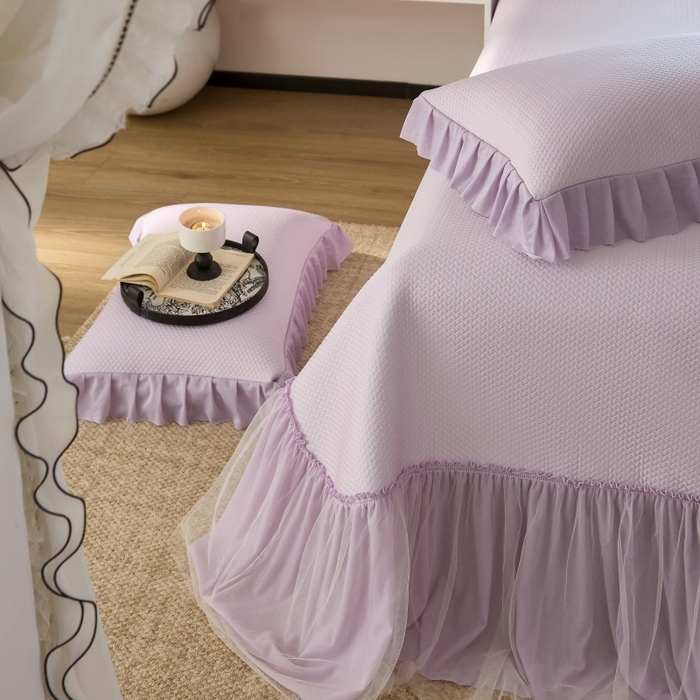 91家纺网 家纺一手货源 找家纺 金绣美居 2026春夏新款绣花款床裙凉席席子空调软席三件套-清裳 清裳-紫色