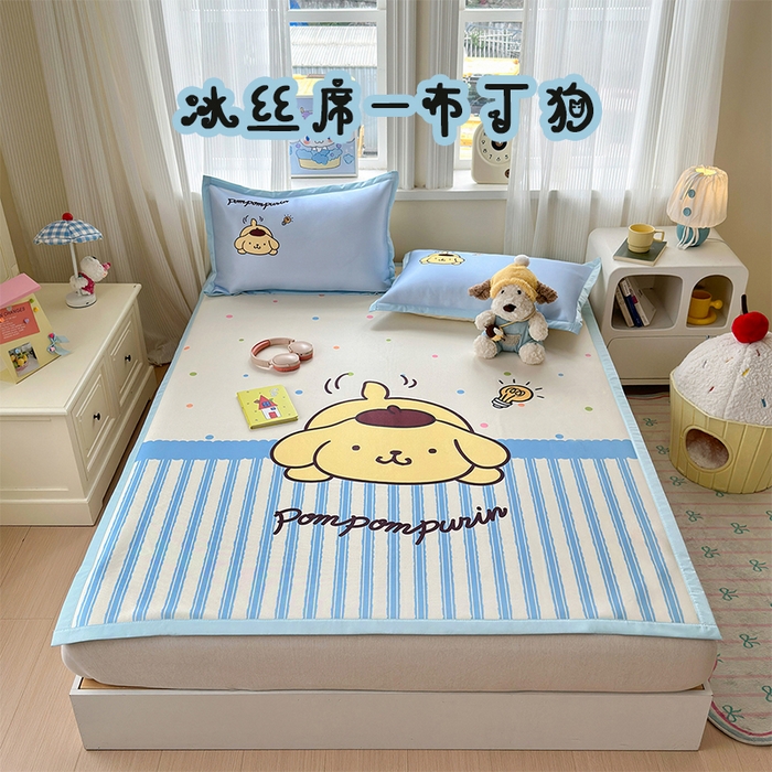 91家纺网 家纺一手货源 找家纺 （总）桃子家居 2026新款A类三丽鸥授权数码印花中分子1200D凉感冰丝宽边凉感软席凉席席子