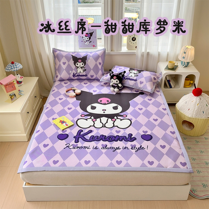 91家纺网 家纺一手货源 找家纺 （总）桃子家居 2026新款A类三丽鸥授权数码印花中分子1200D凉感冰丝宽边凉感软席凉席席子