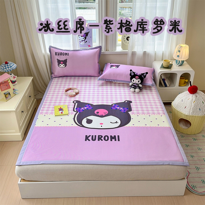 91家纺网 家纺一手货源 找家纺 （总）桃子家居 2026新款A类三丽鸥授权数码印花中分子1200D凉感冰丝宽边凉感软席凉席席子