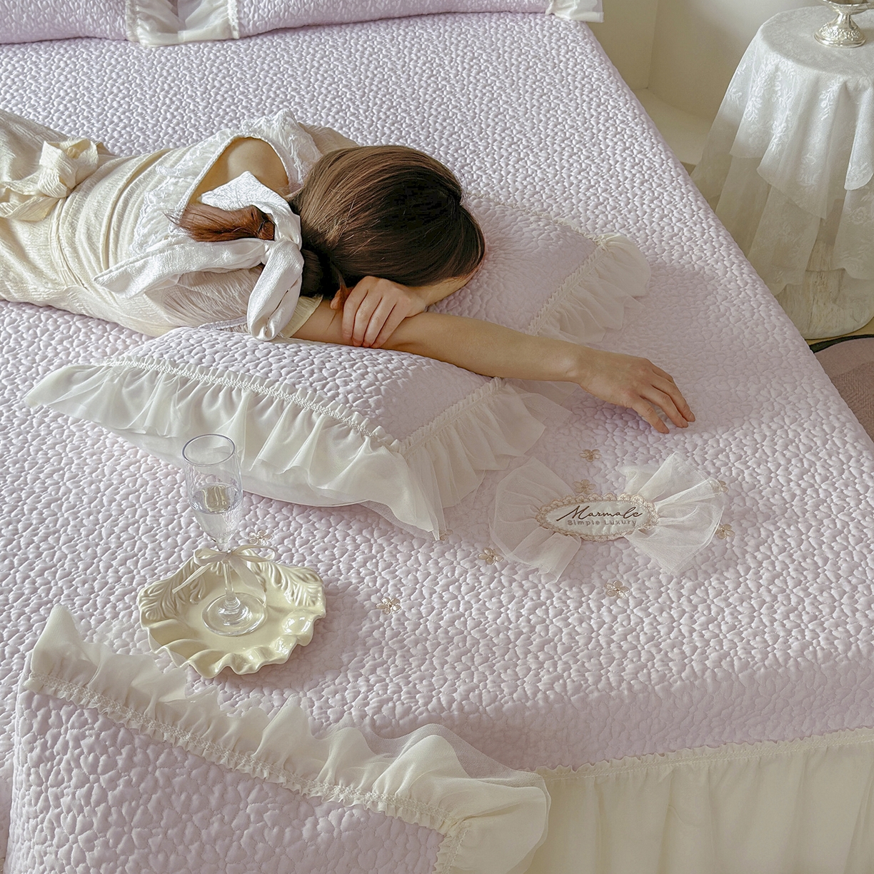 91家纺网 家纺一手货源 找家纺 （总）乐朵家居 2026新款 蜜糖（复合）凉豆豆凉席三件套