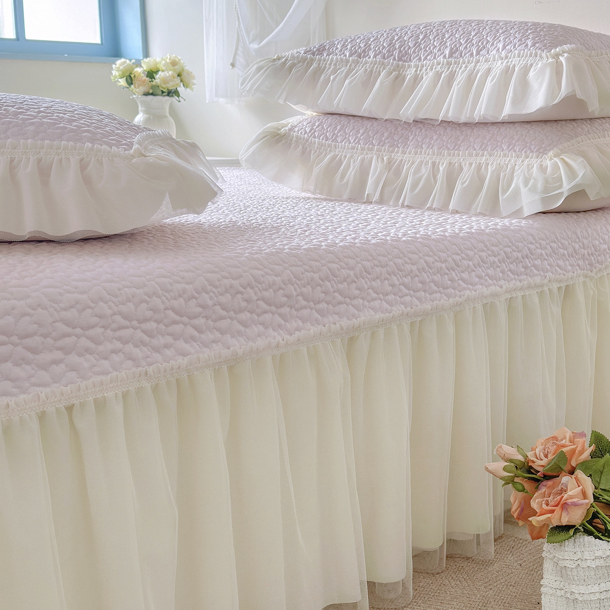 91家纺网 家纺一手货源 找家纺 （总）乐朵家居 2026新款 蜜糖（复合）凉豆豆凉席三件套