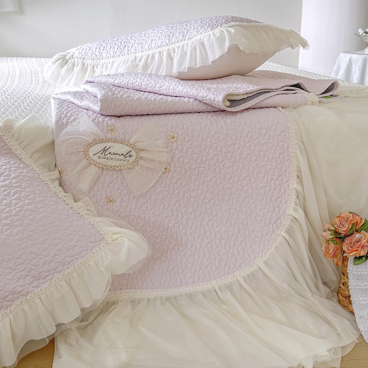 91家纺网 家纺一手货源 找家纺 （总）乐朵家居 2026新款 蜜糖（复合）凉豆豆凉席三件套