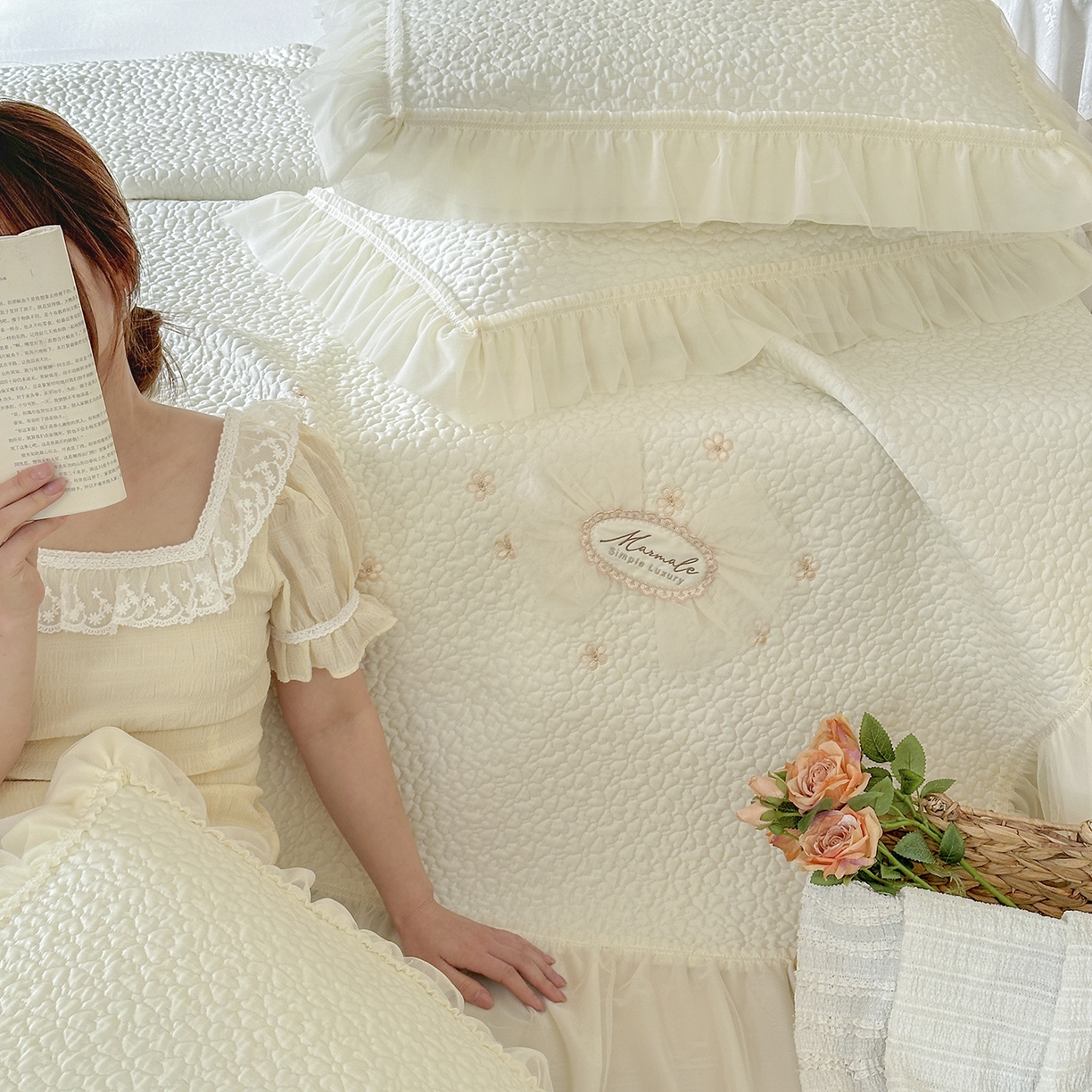 乐朵家居 2026新款 蜜糖（复合）凉豆豆凉席三件套 米色