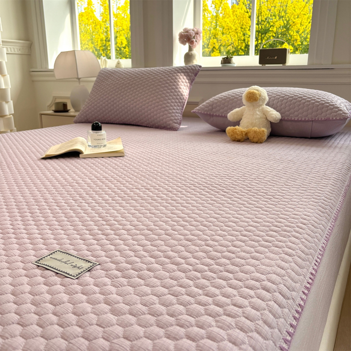 91家纺网 家纺一手货源 找家纺 （总）居眠 2026新款贝壳边纯色夹棉床笠