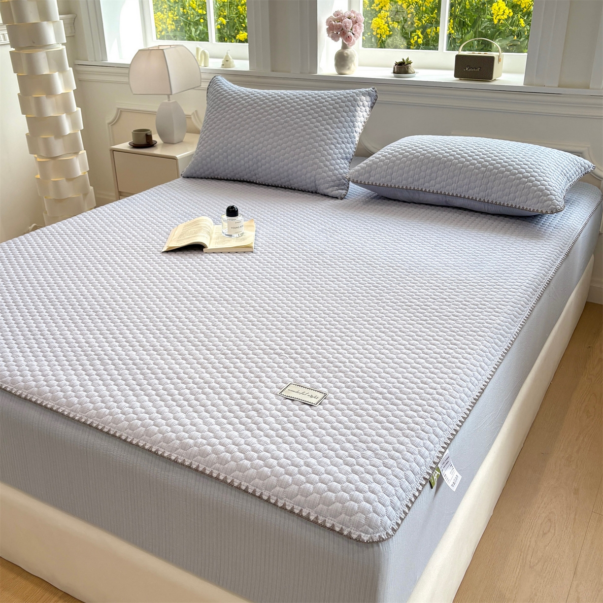 91家纺网 家纺一手货源 找家纺 （总）居眠 2026新款贝壳边纯色夹棉床笠