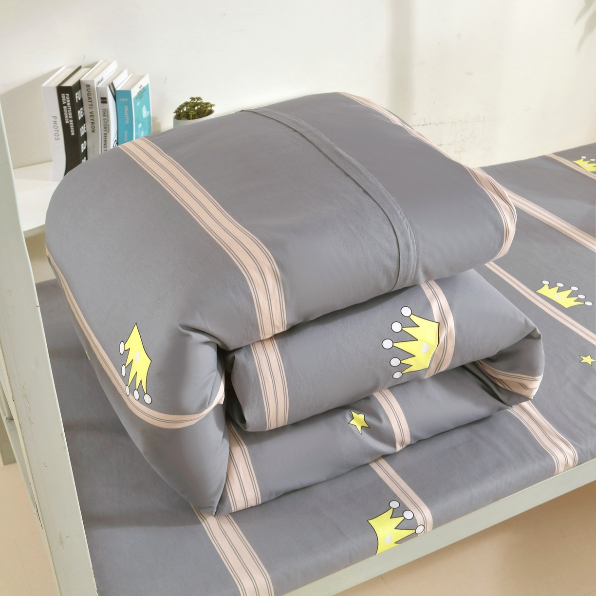 91家纺网 家纺一手货源 找家纺 雅绅阁 2026新款全棉纯棉加厚13372学生三件套多件套 仰望