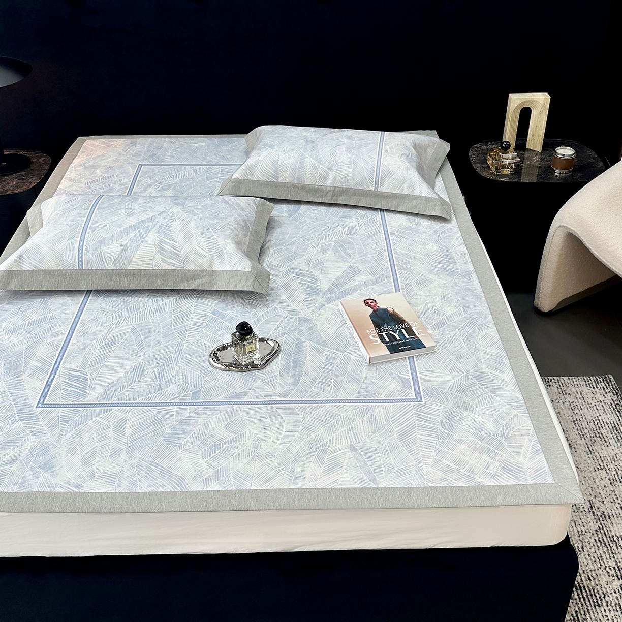 91家纺网 家纺一手货源 找家纺 （总）JUICY 橘滋家纺 2026年夏日新款高端简约意式轻奢数码冰丝席凉席