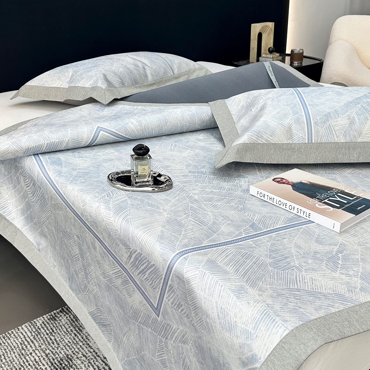 91家纺网 家纺一手货源 找家纺 （总）JUICY 橘滋家纺 2026年夏日新款高端简约意式轻奢数码冰丝席凉席