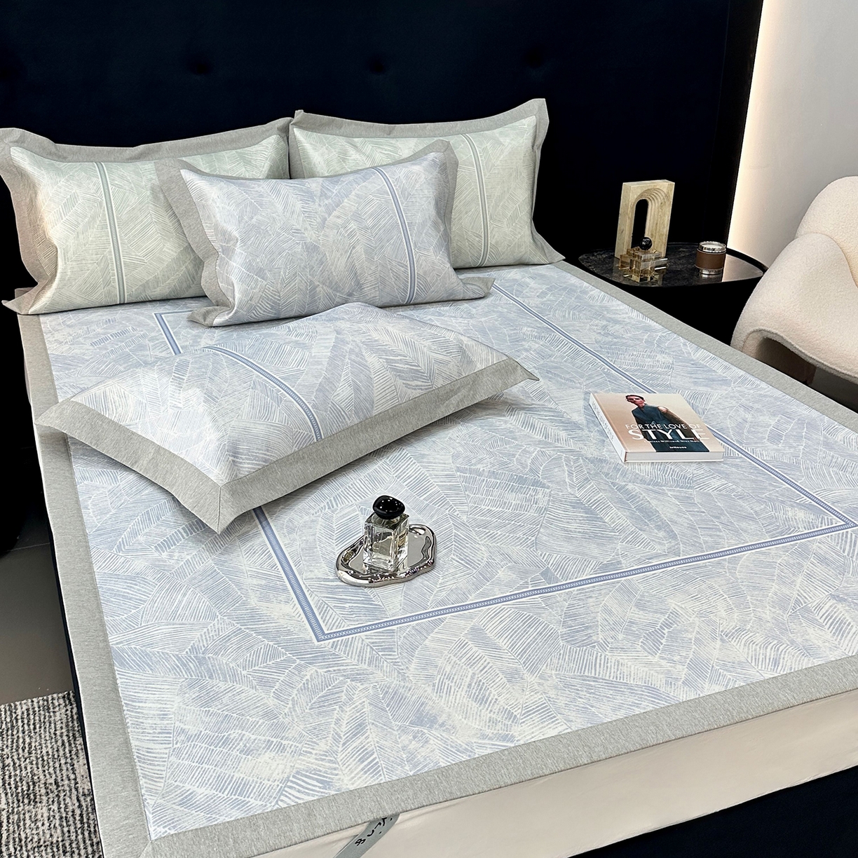 91家纺网 家纺一手货源 找家纺 （总）JUICY 橘滋家纺 2026年夏日新款高端简约意式轻奢数码冰丝席凉席