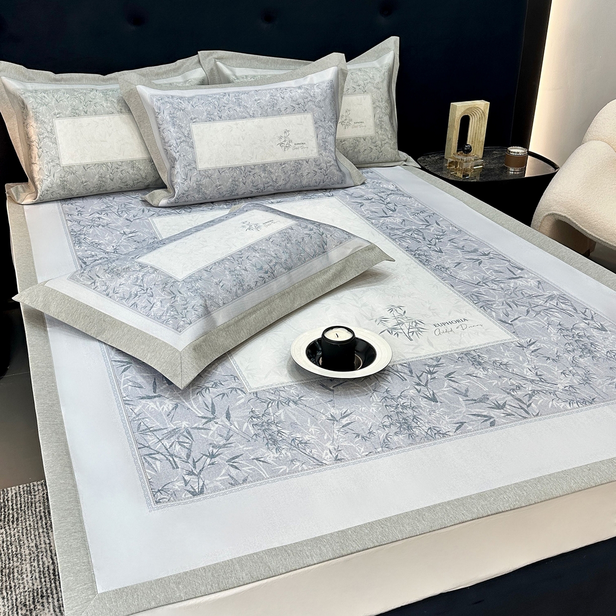 91家纺网 家纺一手货源 找家纺 （总）JUICY 橘滋家纺 2026年夏日新款高端简约意式轻奢数码冰丝席凉席