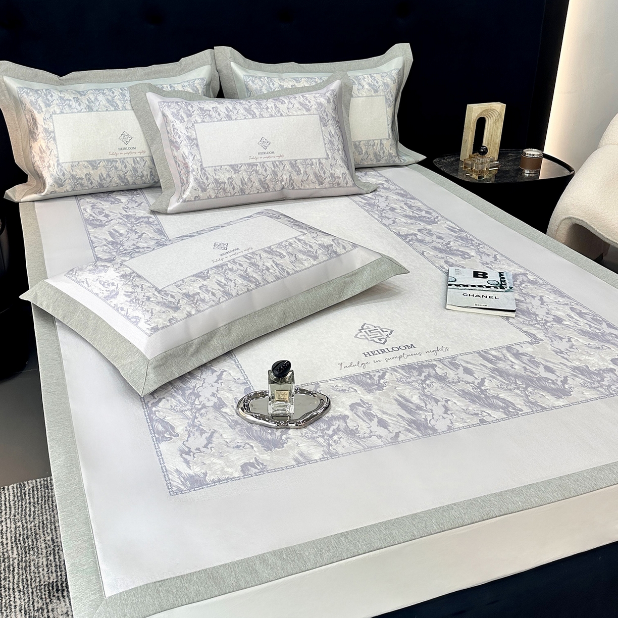 91家纺网 家纺一手货源 找家纺 （总）JUICY 橘滋家纺 2026年夏日新款高端简约意式轻奢数码冰丝席凉席